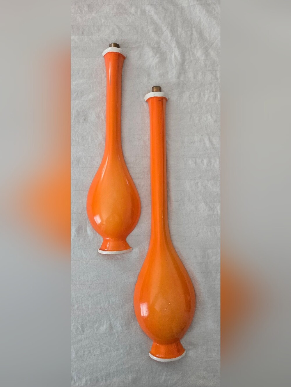Vintage MCM Atomic Orange 'Genie Bottle' Wall Decor